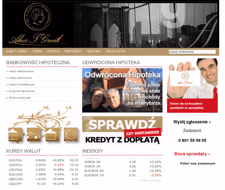 Witaj na alextg.pl, stronie, która jest dowodem na to, jak WordPress może wspierać firmy pomagające klientom w uzyskaniu finansowania. Jako programista Word...