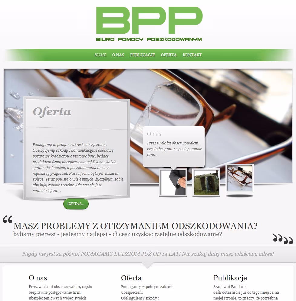 Strona biuro pomocy poszkodowanym została zaprojektowana z myślą o profesjonalnym i empatycznym przekazie informacji, wspierając osoby poszkodowane w trudnyc...