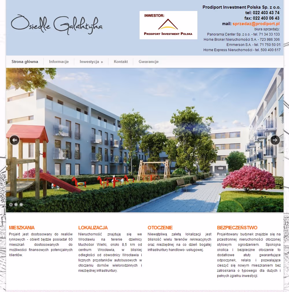 Osiedlegalaktyka.pl to profesjonalny projekt w moim portfolio programisty WordPress, zrealizowany jako witryna promująca nowoczesne osiedle mieszkaniowe w Sz...
