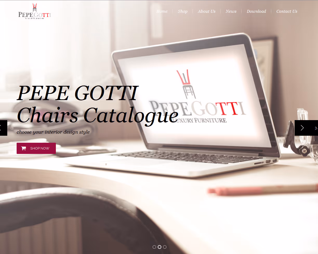 Pepegotti.com to serwis dystrybutora mebli z katalogiem produktów, integracjami magazynowymi, galeriami i konfiguracją wybranych modeli. Projekt skupiał się na prezentacji oferty oraz wygodnym zarządzaniu asortymentem.