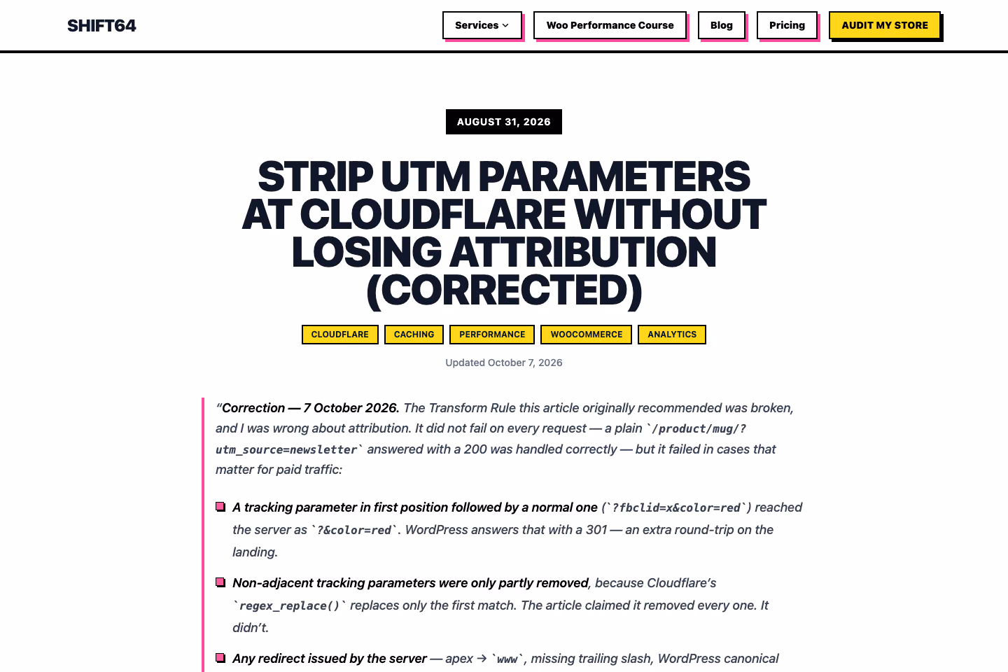 Parametry UTM i gclid znikały po naszym przekierowaniu 301