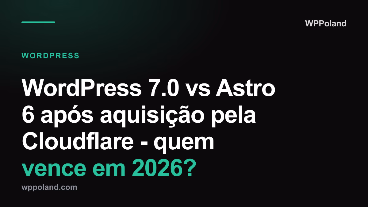WordPress 7.0 vs Astro 6 po akwizycji Cloudflare - kto wygrywa w 2026?